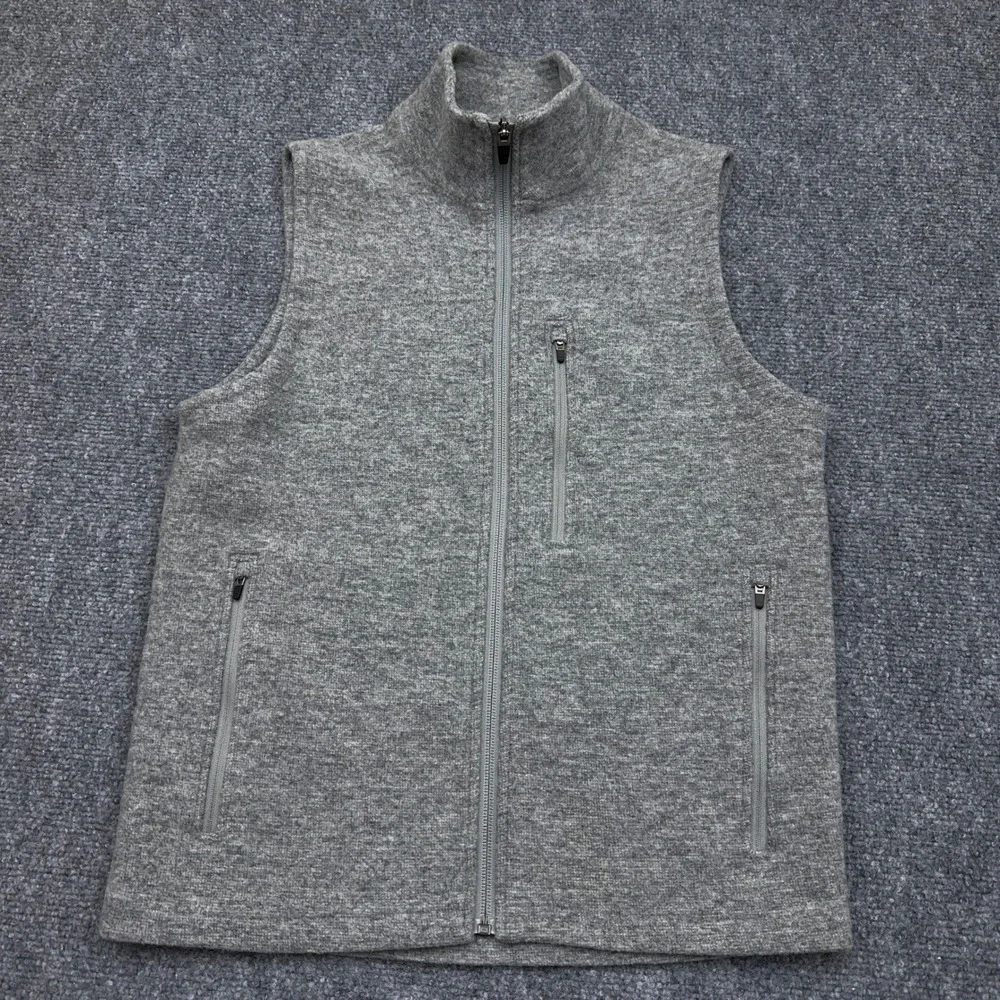 Ibex Scout Vest Men's Small Gray Zque Merino Wool Full Zip Mock Neck Made in USA